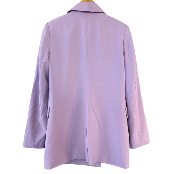 NWT Avec Les Filles Double-Breasted Blazer in Lilac - Picture 6 of 11